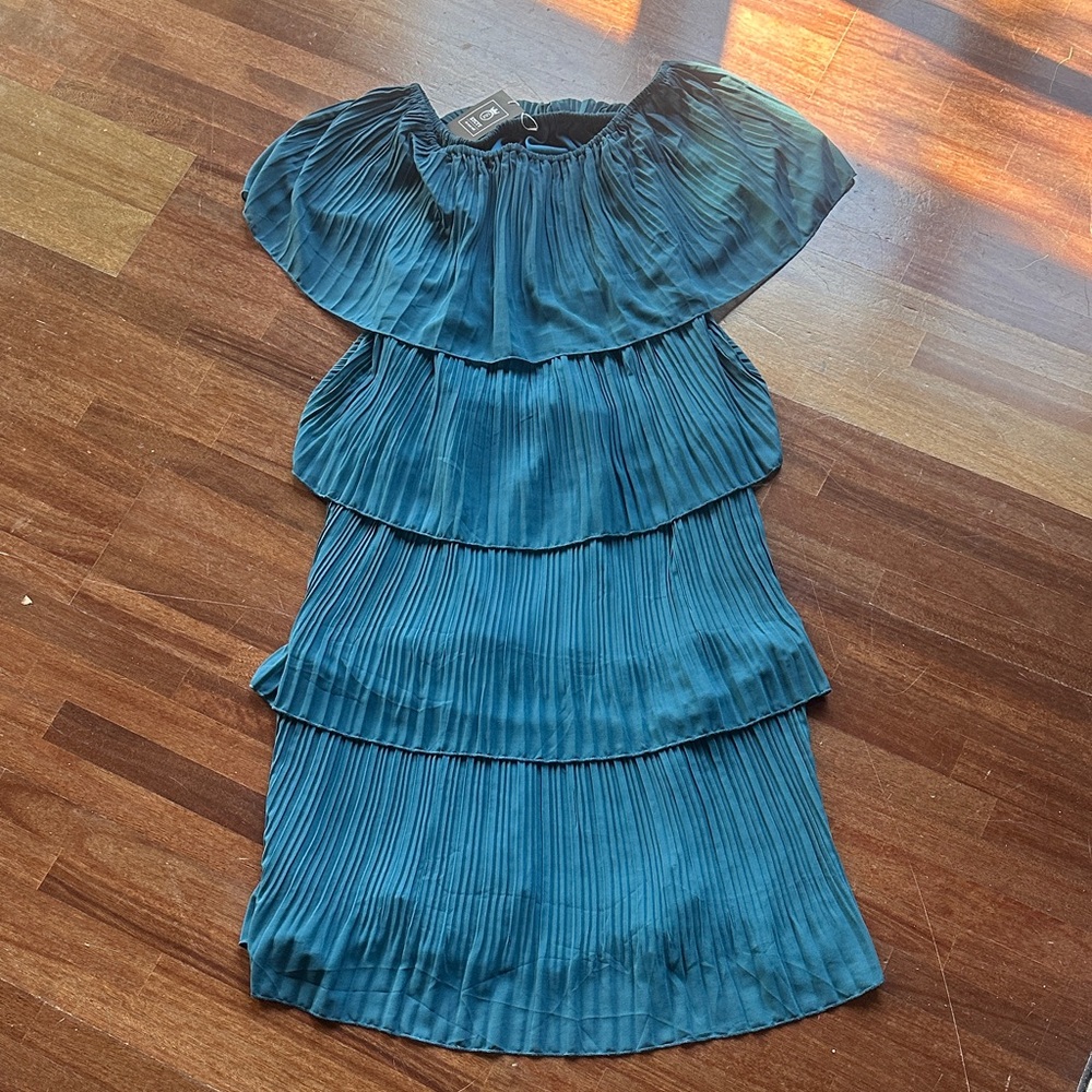 Strapless Teal Dress